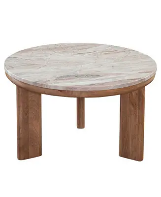 CLOSEOUT! Layla 36" Round Marble Top Coffee Table Final Sale