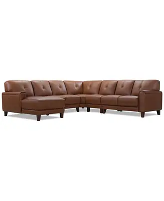 Ashlinn 5-Pc. Leather Chaise Sectional Big Sale