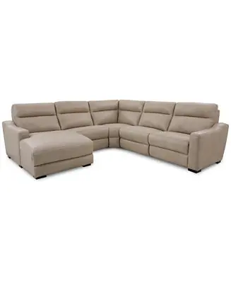Gabrine 5-Pc. Leather Sectional with 2 Power Headrests and Chaise Wholesale