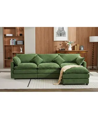 Limited Offer Streamdale Modular Sectional Sofa, 3-Seater Sofa, Modern L-Shaped Sofa for Living Room Bedroom Apartment,Green