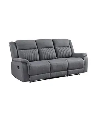White Label Magnus 86" Double Reclining Sofa Affordable