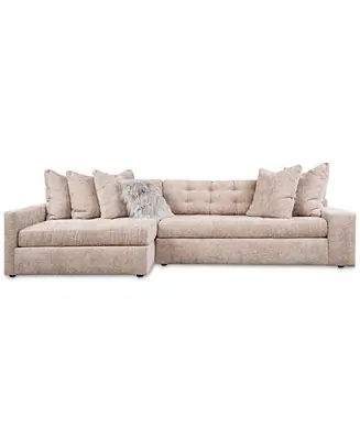 Genuine Pherie 131" 2-Pc. Fabric Sectional with Cuddler
