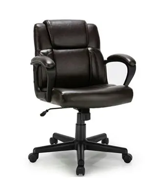 Luxury 1 PC Adjustable Leather Executive Office Chair Computer Desk Chair with Armrest