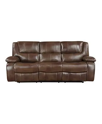 White Label Ouray 87" Leather Double Reclining Sofa Discount