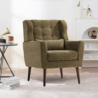 While Supplies Last 1 piece Chenille Foam-Filled Dark Blue Mid Century Accent Chair