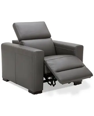 Special Discount Nevio 39" Leather Power Recliner with Rachet Headrest