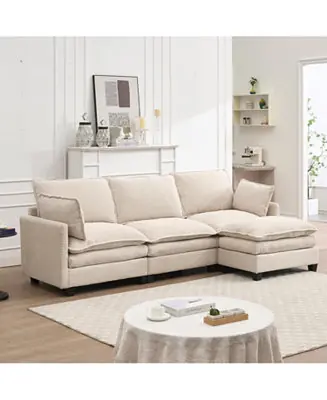 Modular Velvet U-Shaped Sofa with Ottoman & Pillows Top Pick