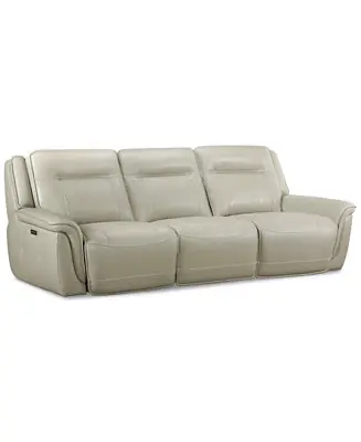 Lenardo 3-Pc. Leather Sofa with 3 Power Motion Recliners Money Back Guarantee