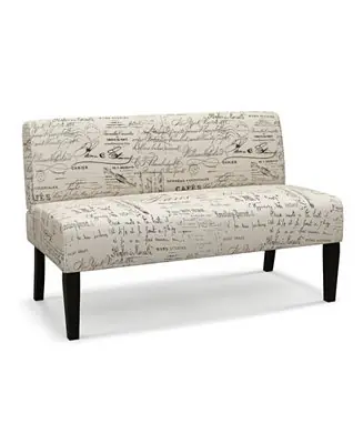 Living Room Wooden Leg Armless Loveseat Sofa Place Order
