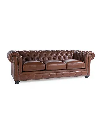 Discount Alexandon Leather Chesterfield Tufted Sofa with Roll Arm