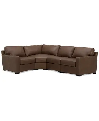 Radley 113" 4-Pc. Leather Wedge Sectional New Arrival