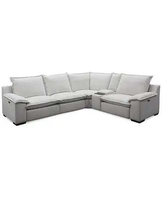 Brand New Borsi 5-Pc. Sectional with 2 Power Recliners & 1 Console, Exclusive at Macy's