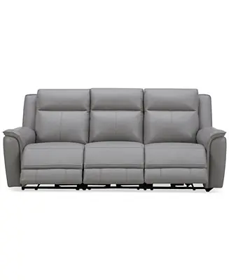 Trusted Brand Addyson 88" 3-Pc. Leather Sofa with 3 Zero Gravity Recliners with Power Headrests