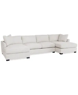 Grab Now CLOSEOUT! Nightford 146" 3-Pc. Fabric Double Chaise Sectional