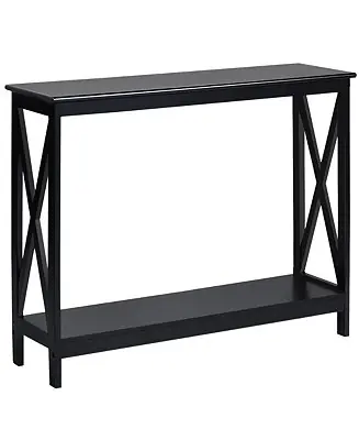 1 PC P2 MDF 2-Tier Console Table x-Design Bookshelf Sofa Side Accent Table Price Cut