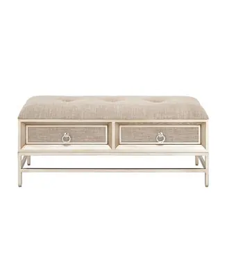 Linen and Metal Contemporary Bench Shop Now