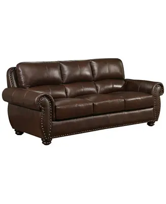 Instant Buy Arther 85" Leather Traditional Sofa