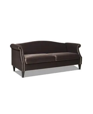 Elaine 77" Camel Back Sofa with Nailhead Accents Secure Checkout