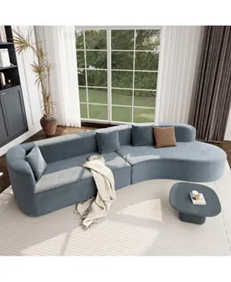 Premium Streamdale Modern Curved Sectional Sofa with Pillows