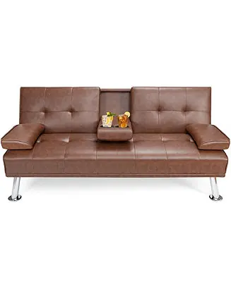 1 pieceLeather Convertible Folding Futon Sofa Bed Wholesale