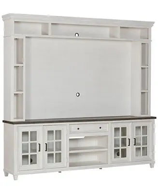 Hot Picks 96" Dawnwood 2PC TV Console Set (96" Console and Hutch)