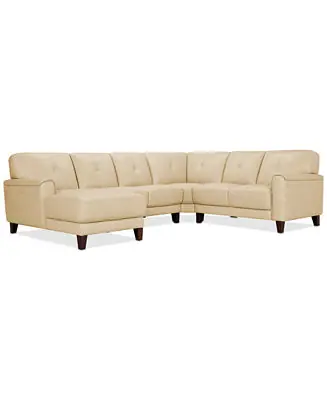 CLOSEOUT! Ashlinn 120" 4-Pc. Pastel Leather Sectional Limited Time
