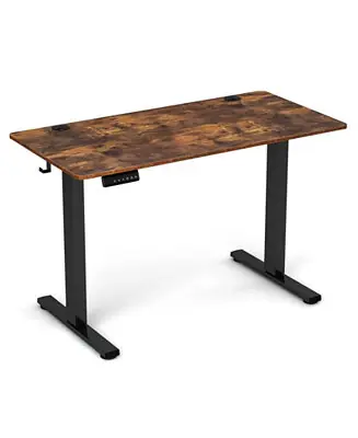 Electric Standing Desk with 3 Memory Height Settings and 2 Hanging Hooks & Cable Management Clearance