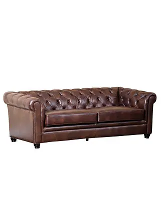 Zoe 86" Leather Sofa Place Order