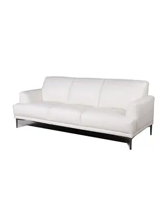 Michola Mid-Century Leather Sofa in White Fast Shipping