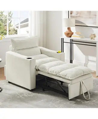 Flash Sale Convertible Sofa Chair Bed - Beige