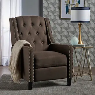 Streamdale Classic Coffee Fabric Push Back Chair In Demand