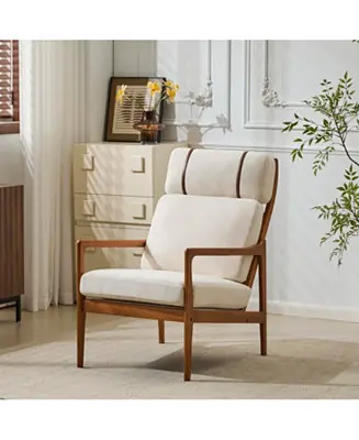 Top Pick Streamdale Mid Century Modern Beige Accent Chair