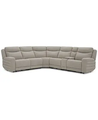 New Arrival Kristyan 6-Pc. Fabric Sectional with 3 Power Motion Chairs and Console