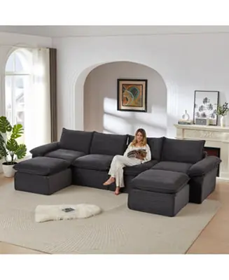 Streamdale Modern corduroy cloud sofa, freely combined, comfortable sitting experience New Arrival