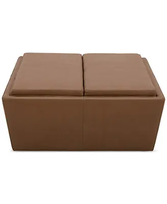 CLOSEOUT! Stolly Leather Storage Ottoman Money Back Guarantee