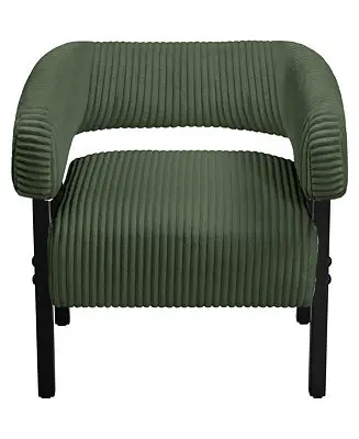 1 Pc Corduroy Upholstered, Engineered Wood Frame U-Shaped Backrest, Pocket Coil Seat Barrel Accent Chair Hot Deal