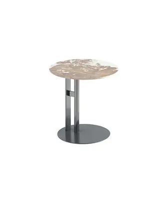 Alondra 19.68" Modern Round Sintered Stone Top End Table Affordable
