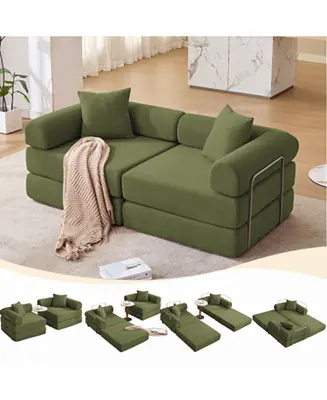 Modular Corduroy Sofa Bed - Green Budget