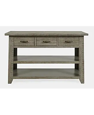 Rustic Farmhouse Solid Wood 50" Sofa Table with Drawers and Two Shelves Weekend Sale