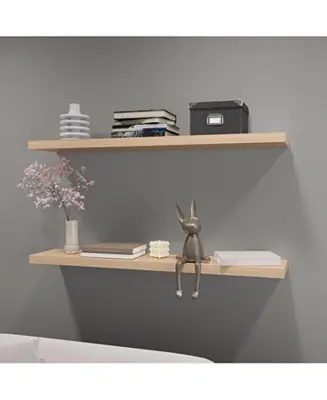 Greer Floating Shelf in Melamine x2, Light Pine Latest