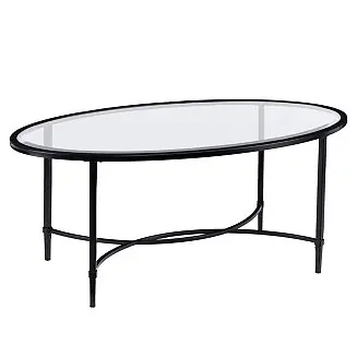 Carabella Metal and Glass Oval Cocktail Table Mega Sale