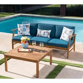 While Supplies Last Streamdale Perla 3 Seater Sofa And Table Set, Blue