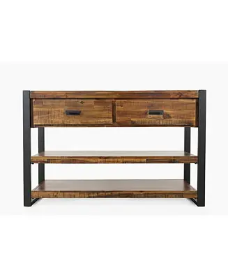 Loftworks Modern Industrial Distressed Acacia 50" Sofa Table with Drawers Fan Favorite