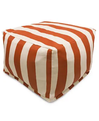 Vertical Stripe Ottoman Square Pouf 27" x 17" In Demand