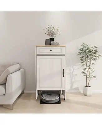 Robot Vacuum Stand Cabinet - Antique White Best Choice