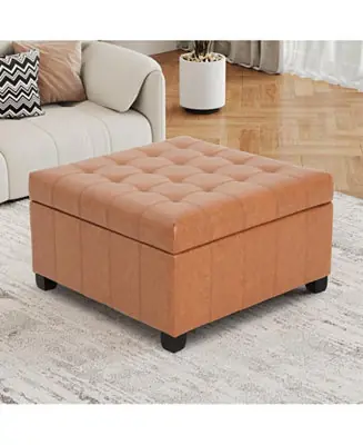 In Demand Tufted Waffle Stitch Storage Ottoman - 31" x 31"