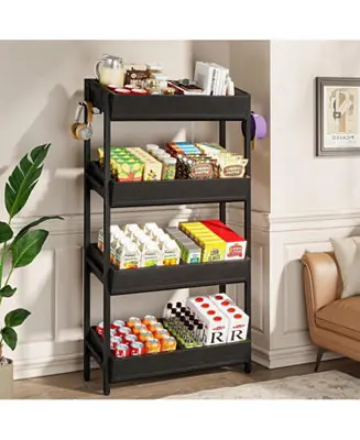 Last Chance Wood Fruit and Vegetable Basket Stand Rack for Kitchen, Store, Supremarket, Black Friday Deals