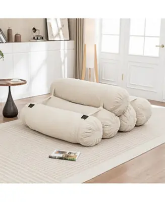 Streamdale Adjustable Corduroy Floor Sofa with Straps for Versatile Configurations Last Chance