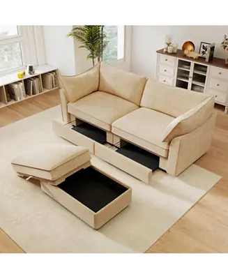 2-Seater Sofa with Storage Footstool Special Offer