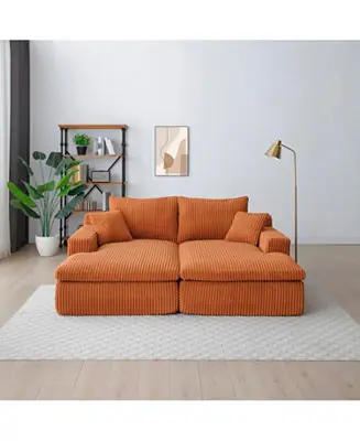 Markdown Streamdale 87" Oversized Sectional Sofa Bed with Double Chaise - Orange